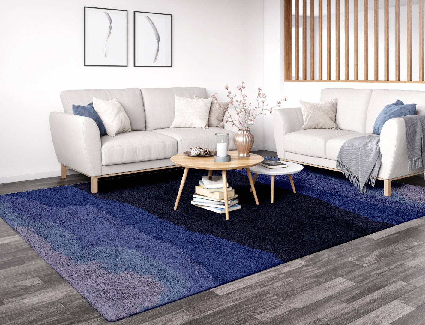 Austin Gradation Rectangle Hand Tufted Bamboo Silk Custom Rug by Rug Artisan
