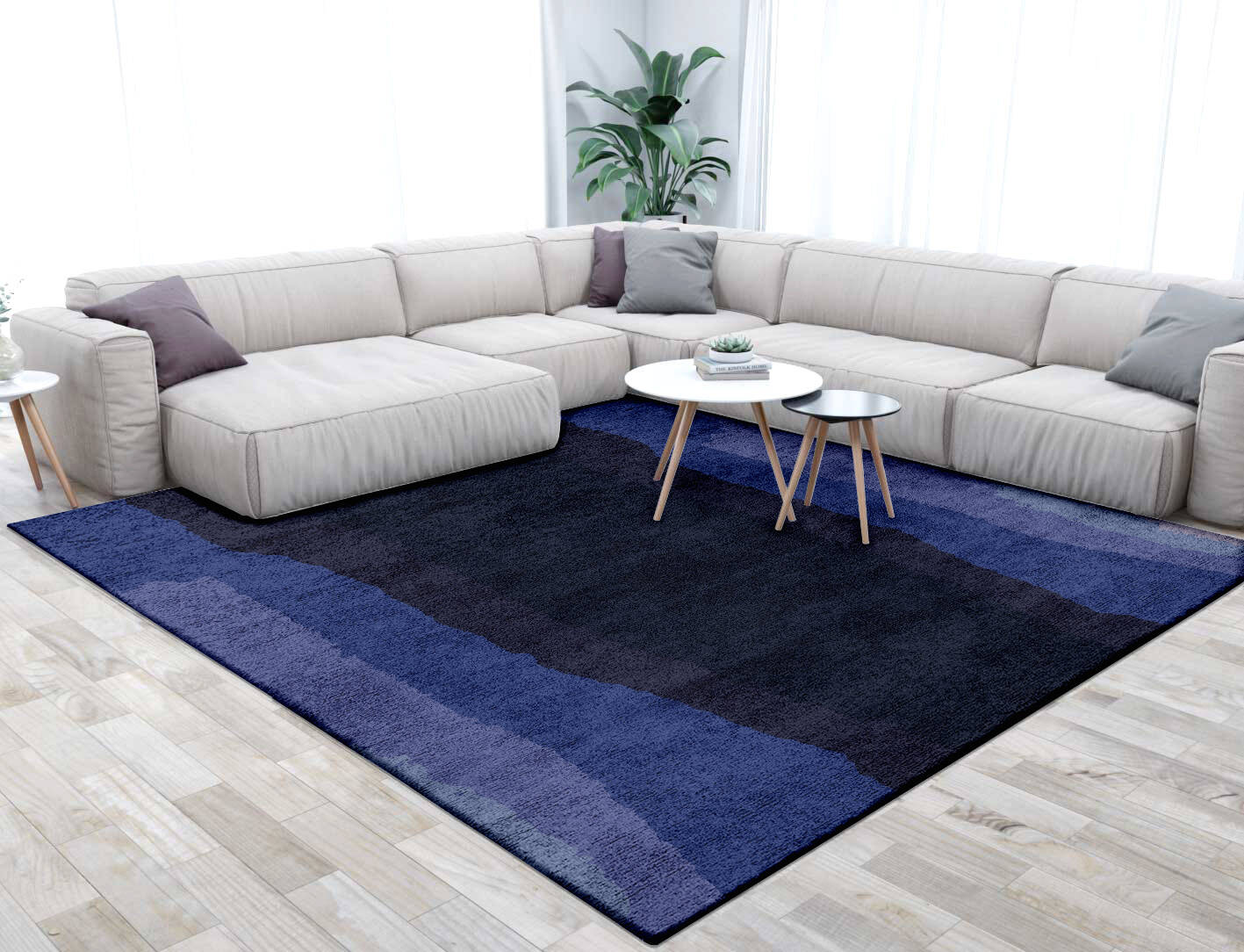 Austin Gradation Square Hand Tufted Bamboo Silk Custom Rug by Rug Artisan