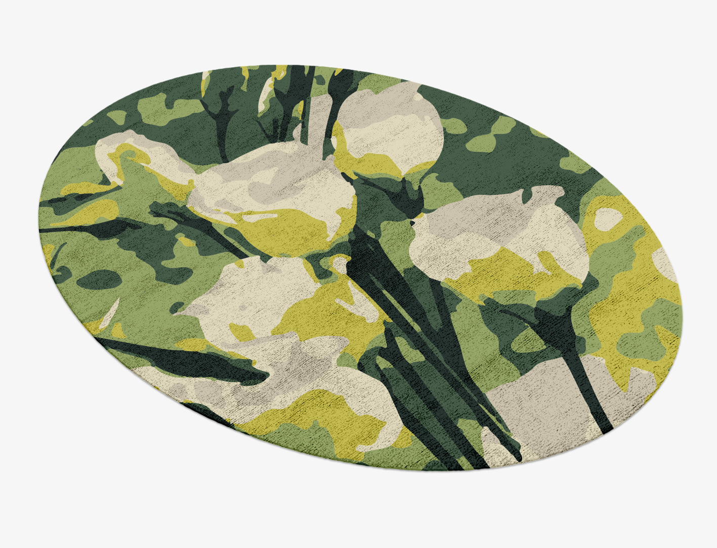 Autumn Floral Oval Hand Knotted Bamboo Silk Custom Rug by Rug Artisan