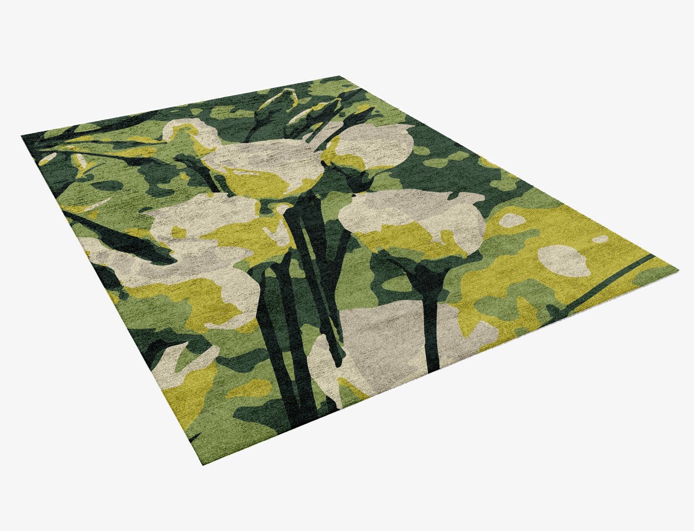 Autumn Floral Rectangle Hand Knotted Bamboo Silk Custom Rug by Rug Artisan