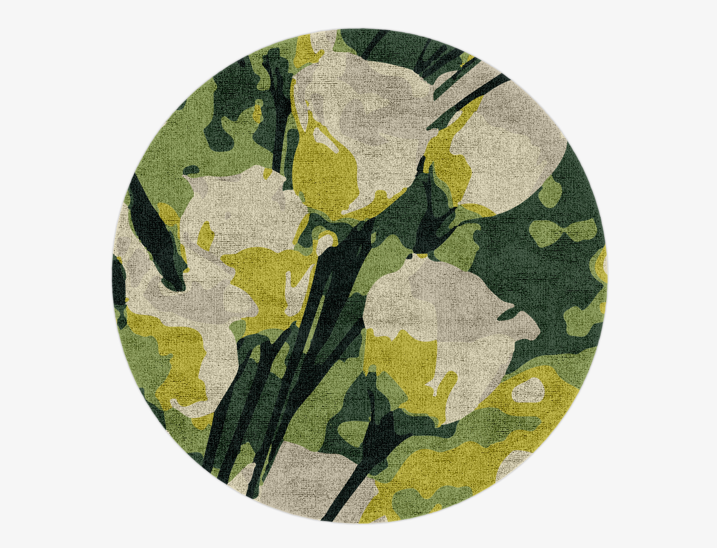 Autumn Floral Round Hand Knotted Bamboo Silk Custom Rug by Rug Artisan