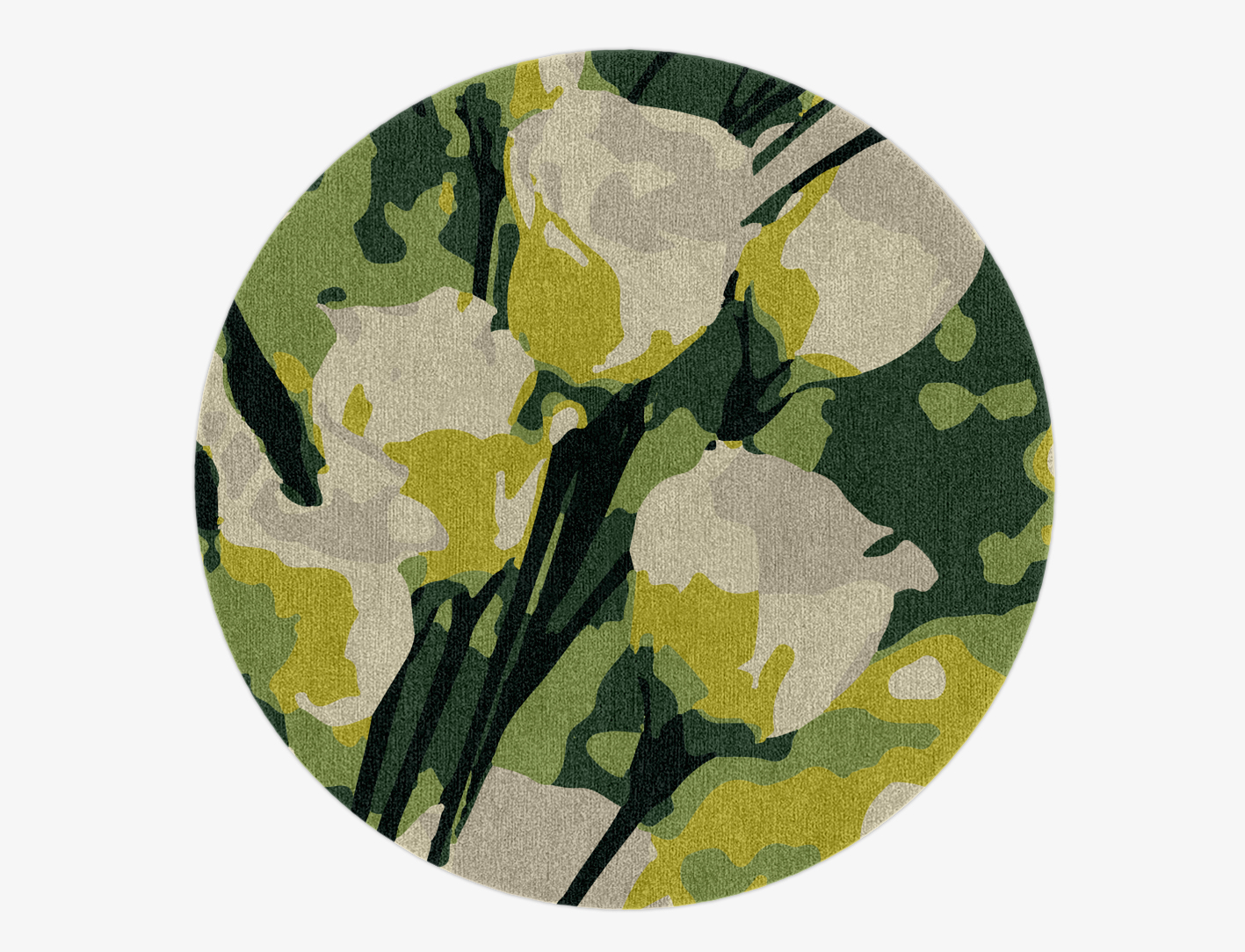 Autumn Floral Round Hand Knotted Tibetan Wool Custom Rug by Rug Artisan