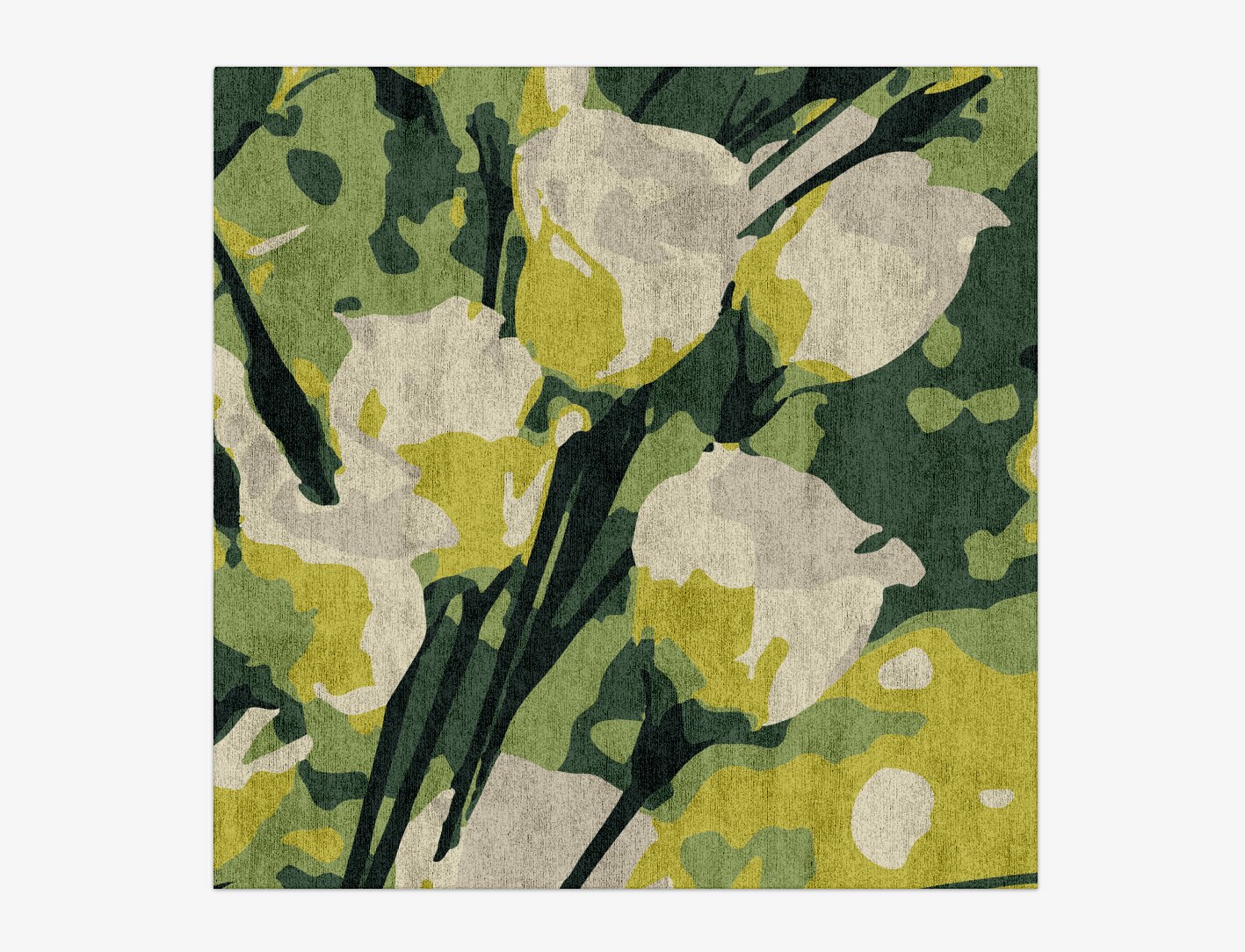 Autumn Floral Square Hand Knotted Bamboo Silk Custom Rug by Rug Artisan