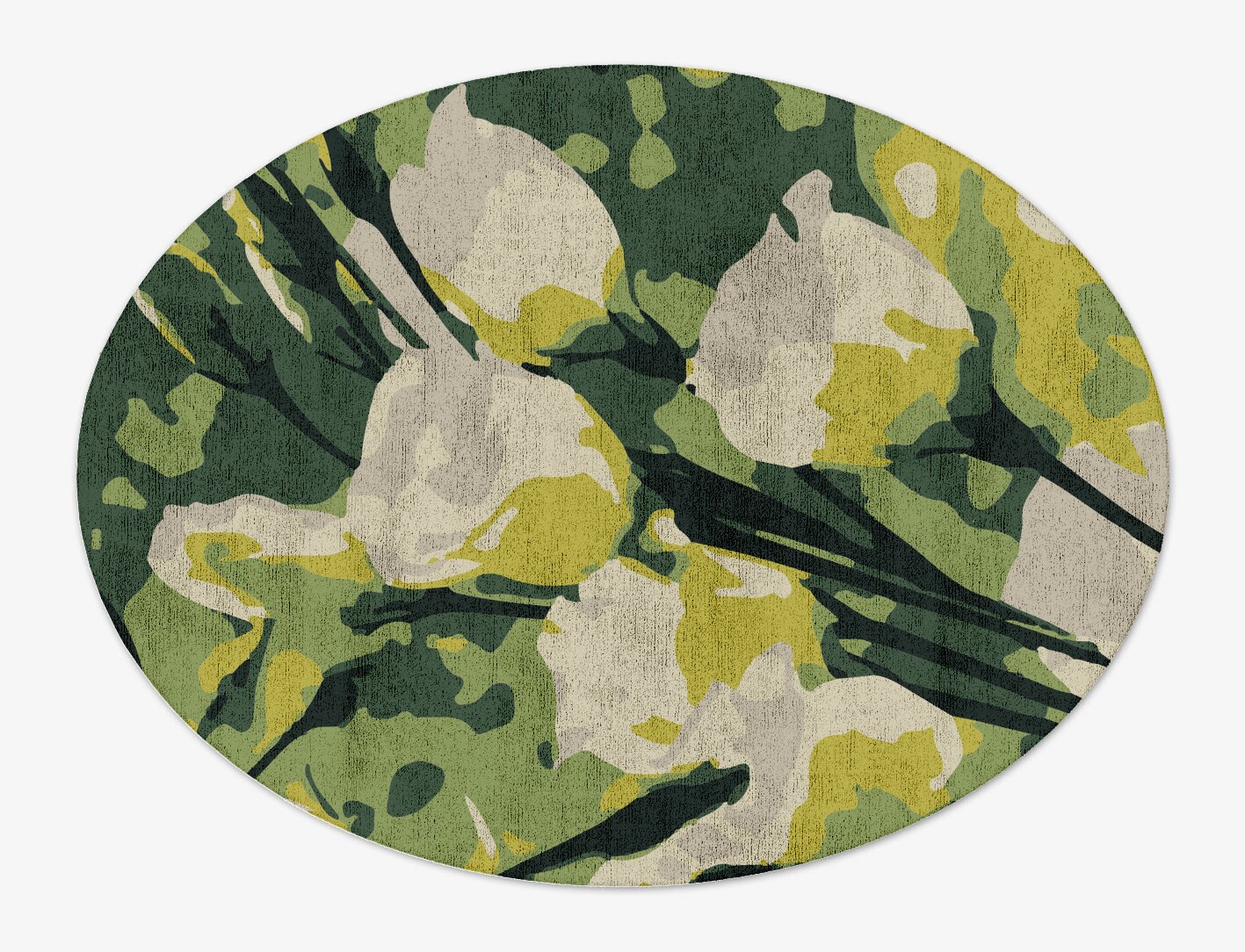 Autumn Floral Oval Hand Tufted Bamboo Silk Custom Rug by Rug Artisan