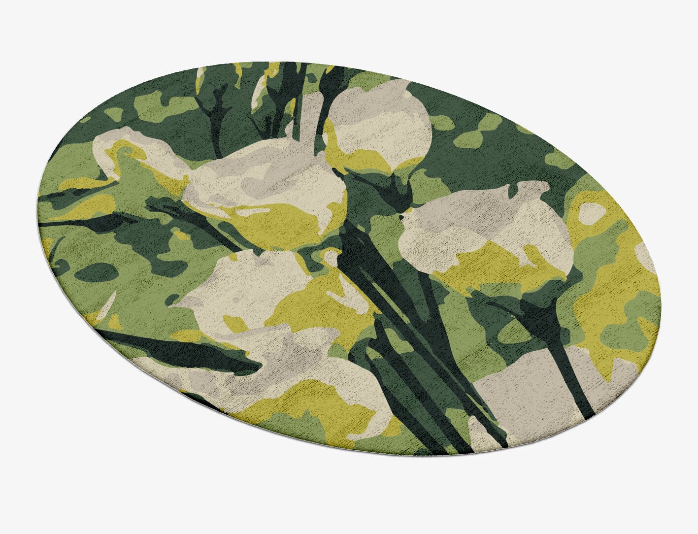 Autumn Floral Oval Hand Tufted Bamboo Silk Custom Rug by Rug Artisan