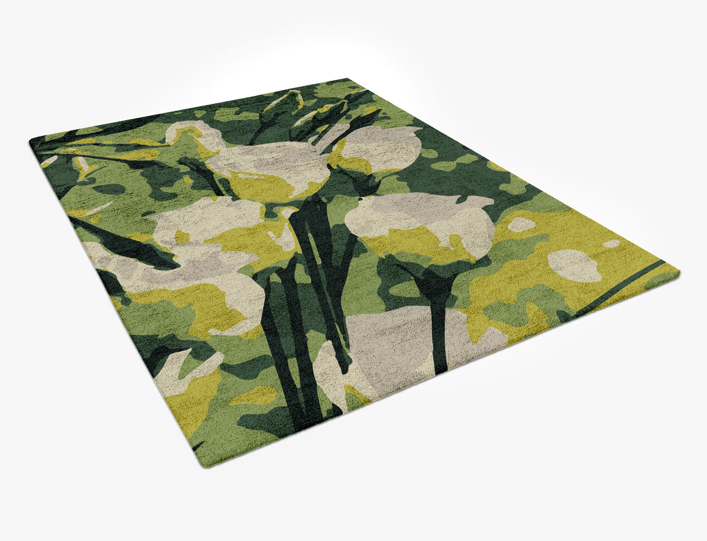 Autumn Floral Rectangle Hand Tufted Bamboo Silk Custom Rug by Rug Artisan