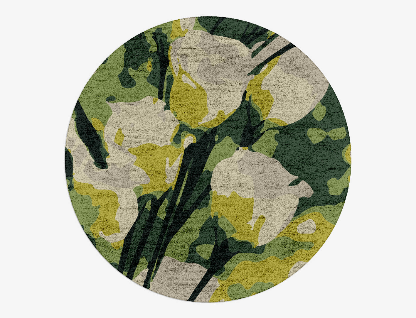 Autumn Floral Round Hand Tufted Bamboo Silk Custom Rug by Rug Artisan