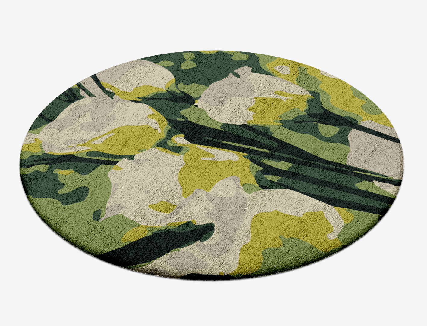 Autumn Floral Round Hand Tufted Bamboo Silk Custom Rug by Rug Artisan