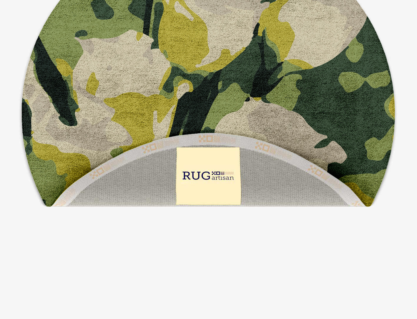 Autumn Floral Round Hand Tufted Bamboo Silk Custom Rug by Rug Artisan