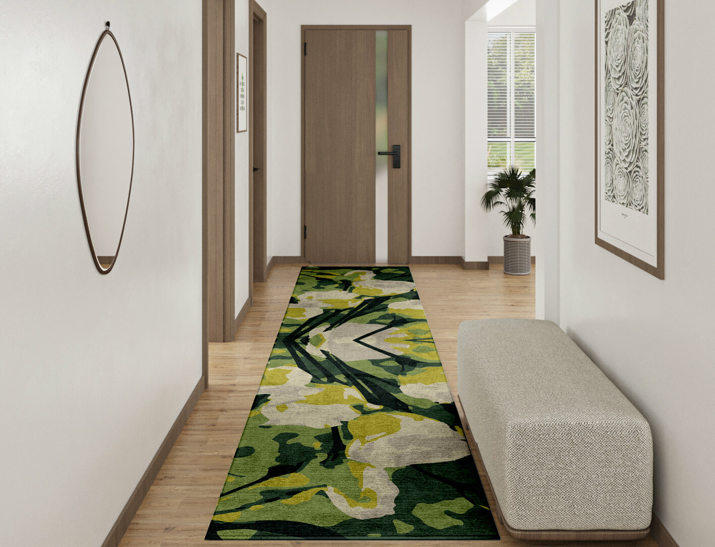 Autumn Floral Runner Hand Tufted Bamboo Silk Custom Rug by Rug Artisan