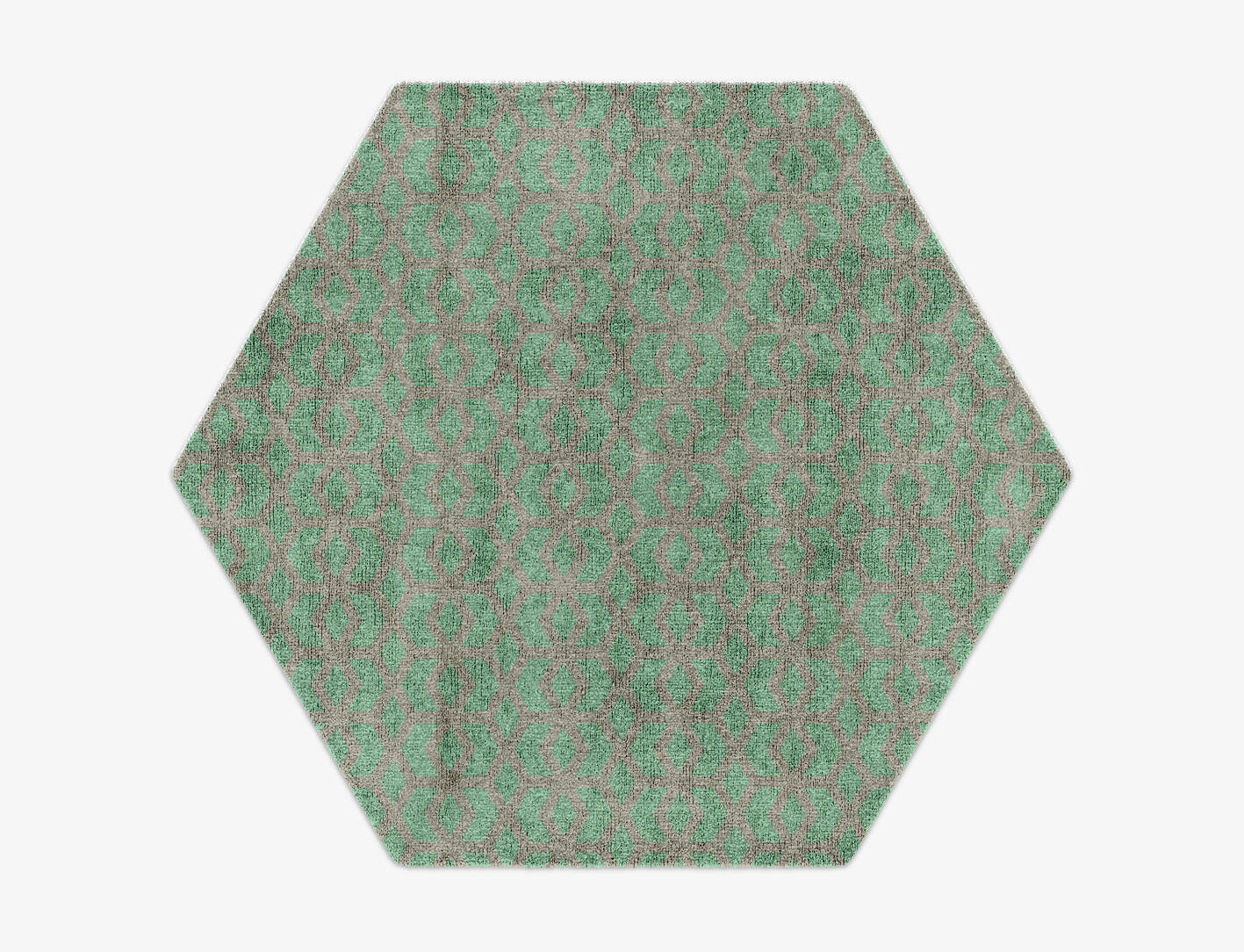 Aviva Geometric Hexagon Hand Knotted Bamboo Silk Custom Rug by Rug Artisan