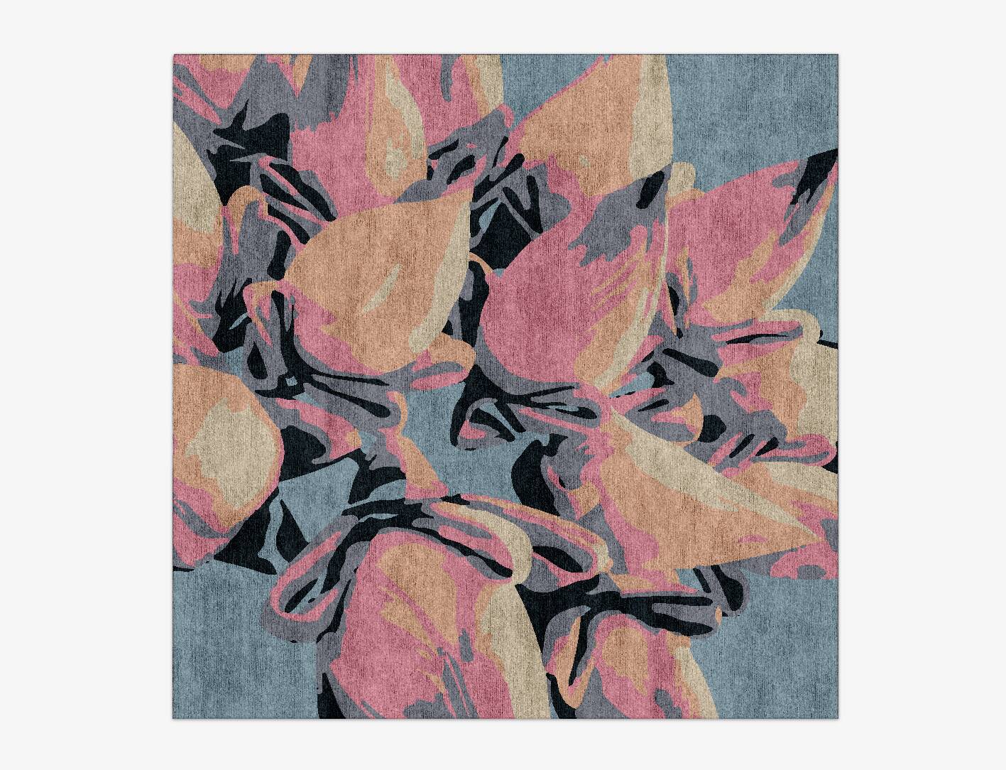 Aylena Floral Square Hand Knotted Bamboo Silk Custom Rug by Rug Artisan