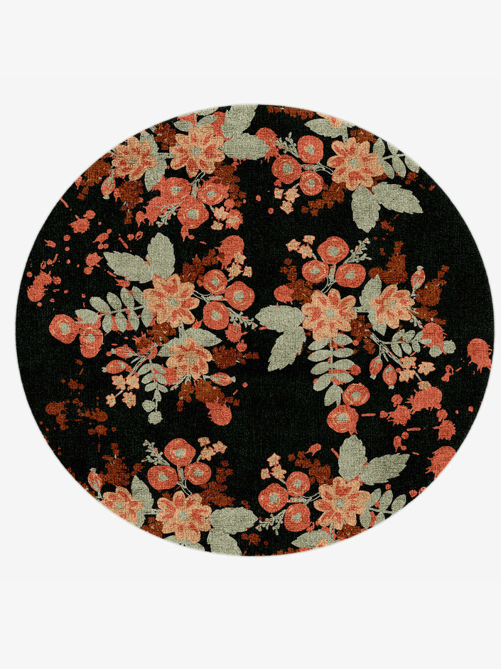Azalea Floral Round Hand Knotted Bamboo Silk Custom Rug by Rug Artisan