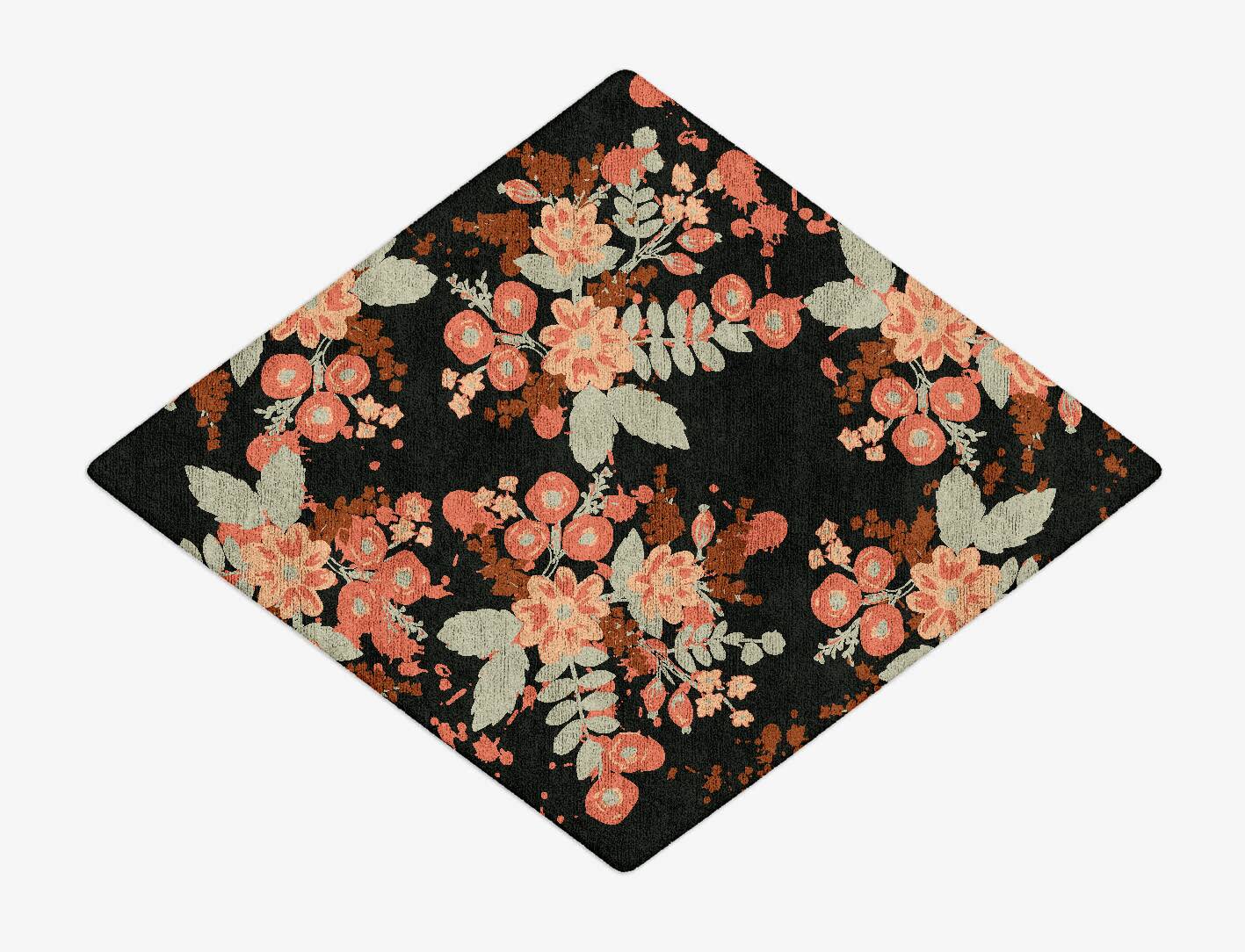 Azalea Floral Diamond Hand Tufted Bamboo Silk Custom Rug by Rug Artisan