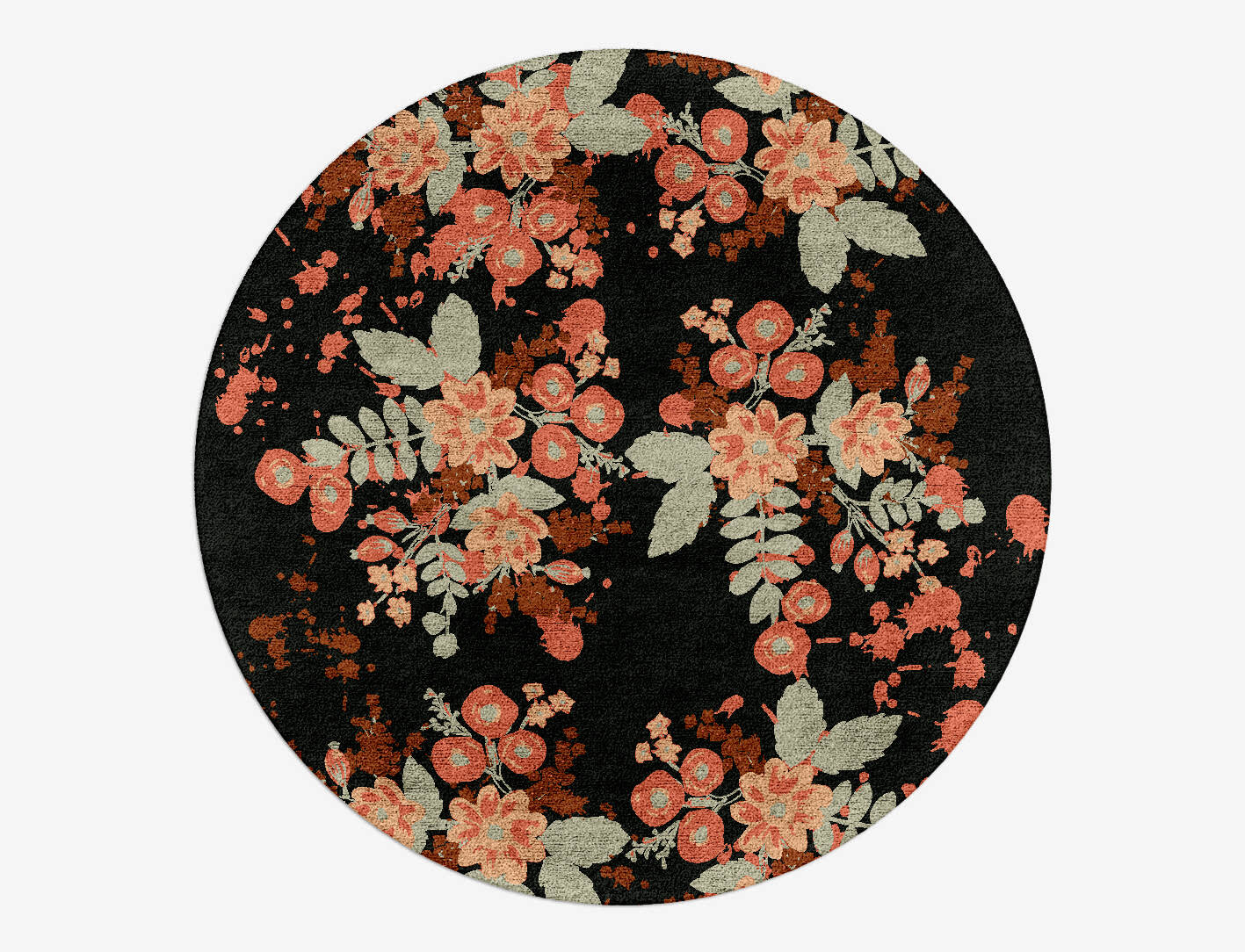 Azalea Floral Round Hand Tufted Bamboo Silk Custom Rug by Rug Artisan