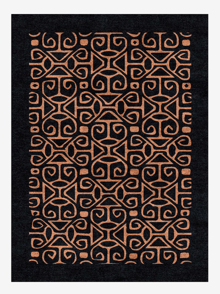 Azlan Geometric Rectangle Hand Knotted Bamboo Silk Custom Rug by Rug Artisan