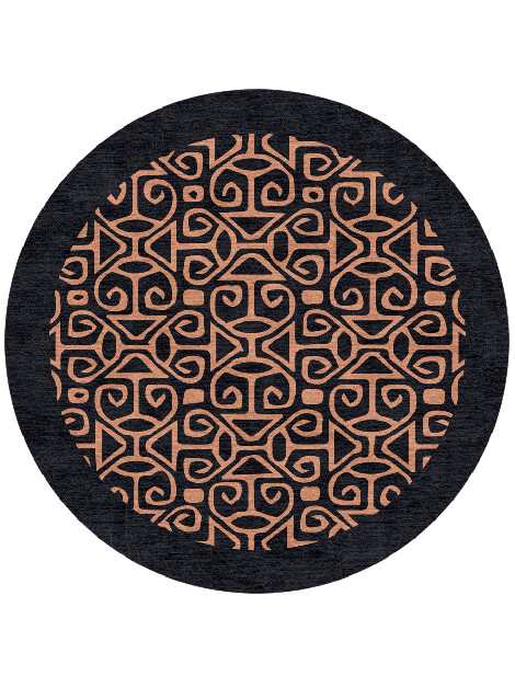 Azlan Geometric Round Hand Knotted Tibetan Wool Custom Rug by Rug Artisan