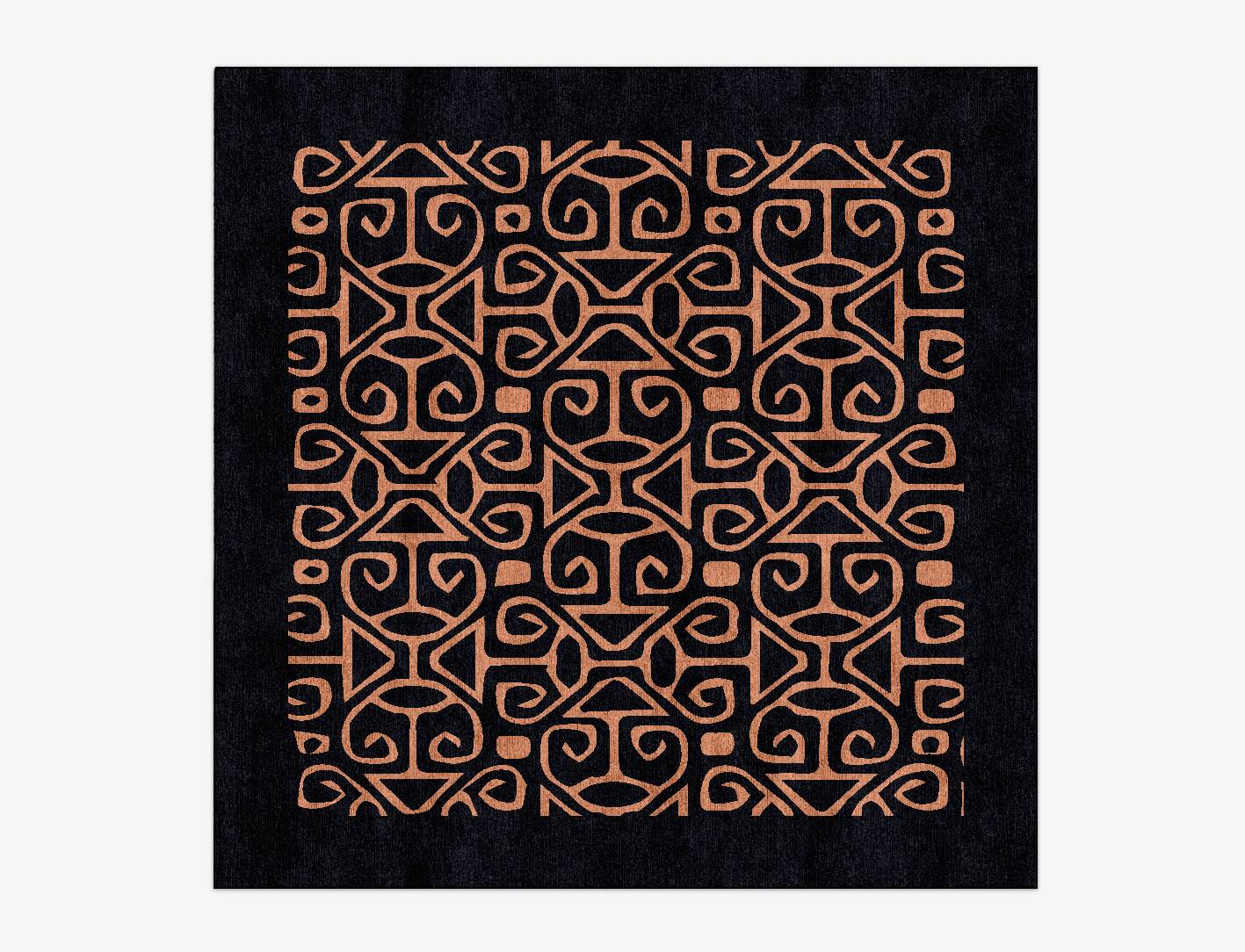 Azlan Geometric Square Hand Knotted Bamboo Silk Custom Rug by Rug Artisan