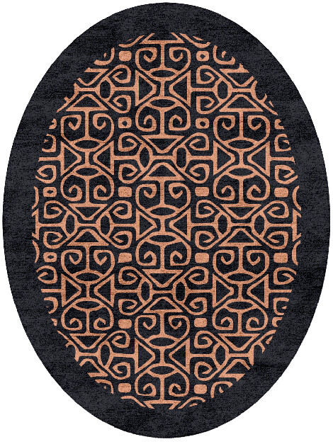Azlan Geometric Oval Hand Tufted Bamboo Silk Custom Rug by Rug Artisan
