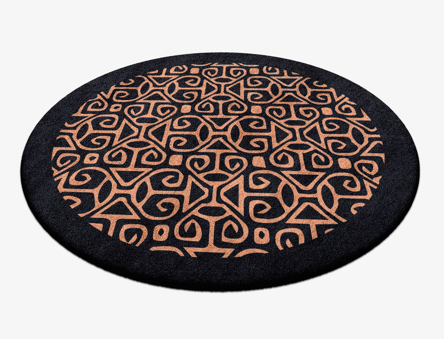Azlan Geometric Round Hand Tufted Bamboo Silk Custom Rug by Rug Artisan