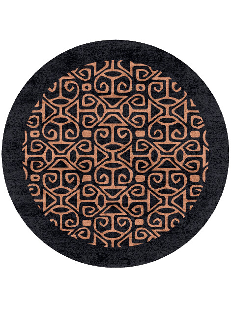 Azlan Geometric Round Hand Tufted Bamboo Silk Custom Rug by Rug Artisan