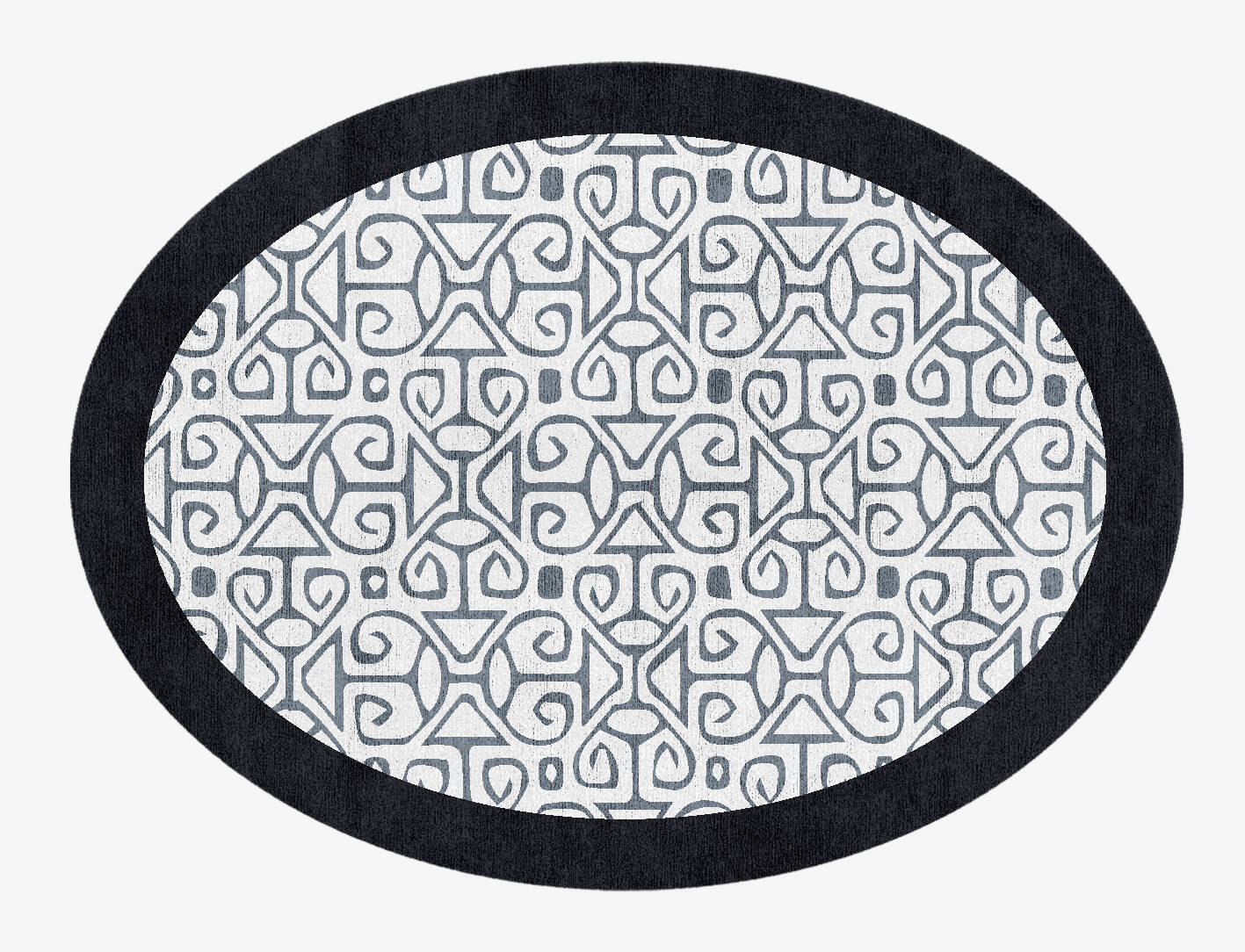 Azlan Grey Monochrome Oval Hand Knotted Bamboo Silk Custom Rug by Rug Artisan
