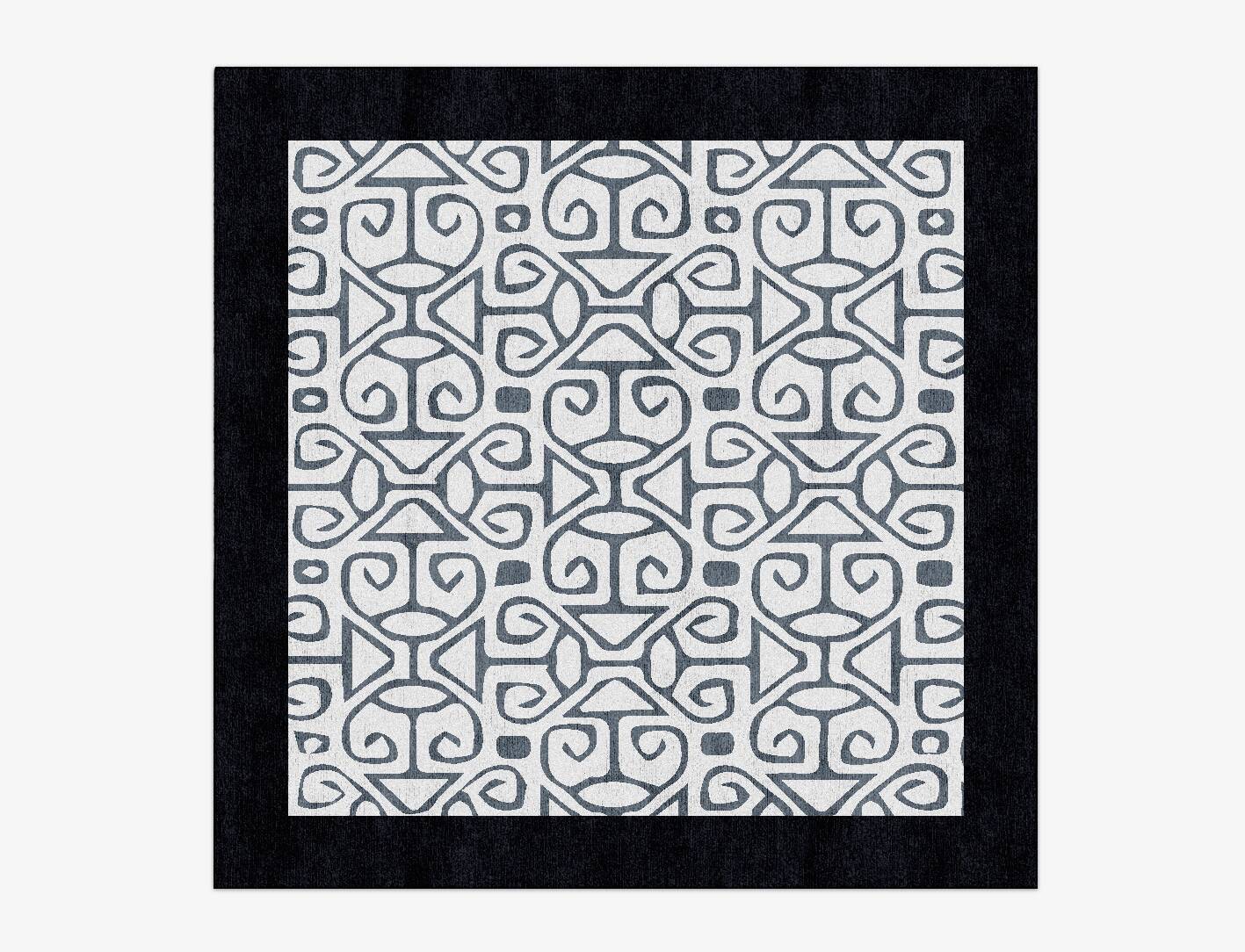 Azlan Grey Monochrome Square Hand Knotted Bamboo Silk Custom Rug by Rug Artisan