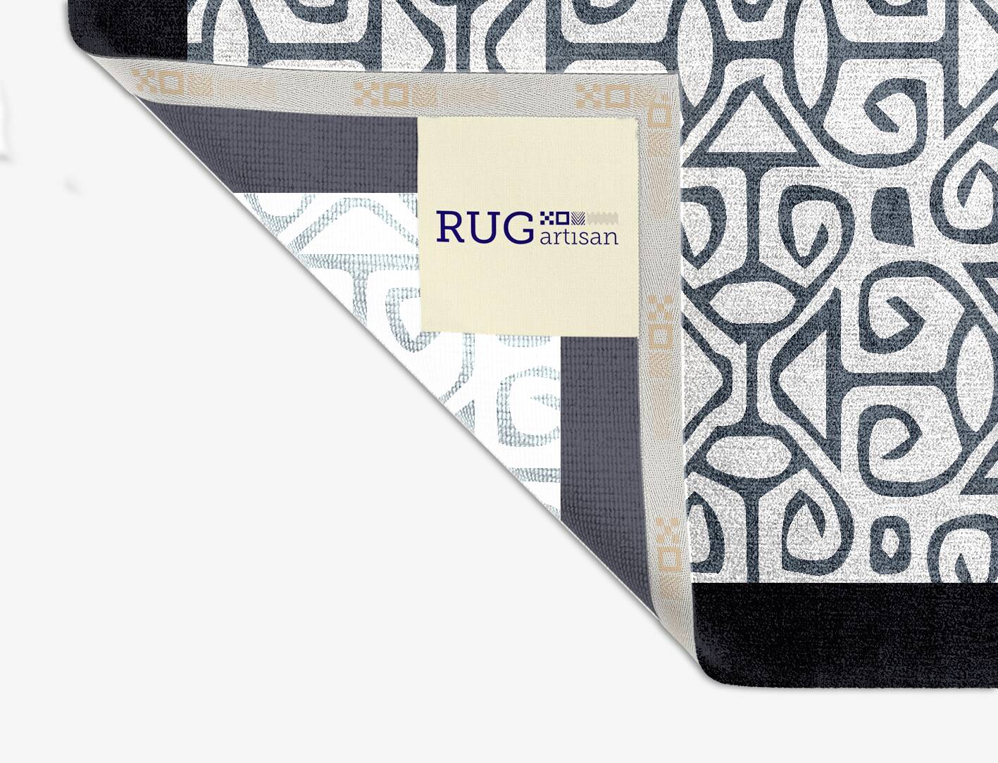 Azlan Grey Monochrome Square Hand Knotted Bamboo Silk Custom Rug by Rug Artisan