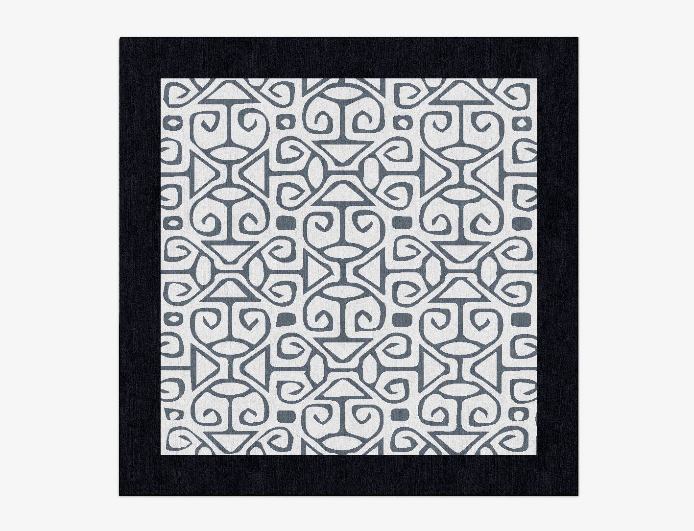 Azlan Grey Monochrome Square Hand Knotted Tibetan Wool Custom Rug by Rug Artisan