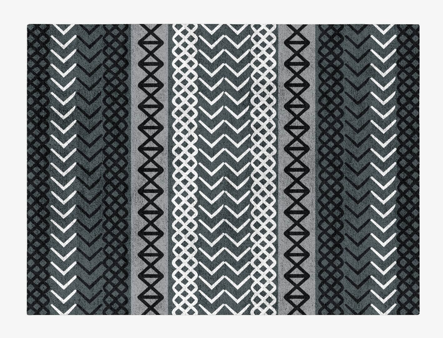 Aztec Greys Monochrome Rectangle Hand Tufted Bamboo Silk Custom Rug by Rug Artisan