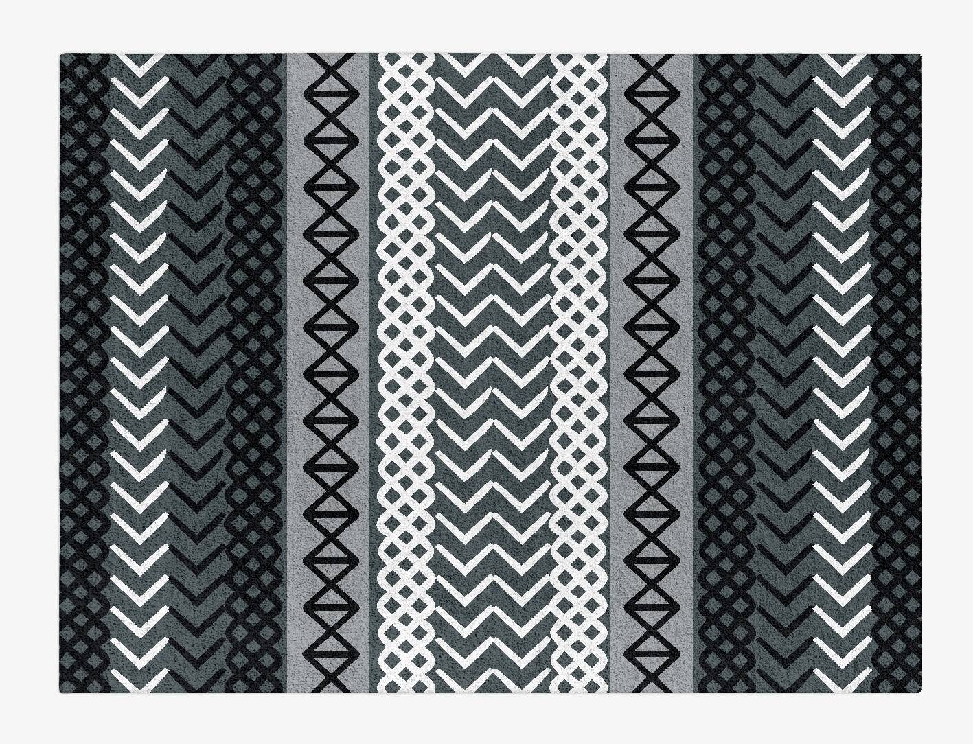 Aztec Greys Monochrome Rectangle Hand Tufted Pure Wool Custom Rug by Rug Artisan
