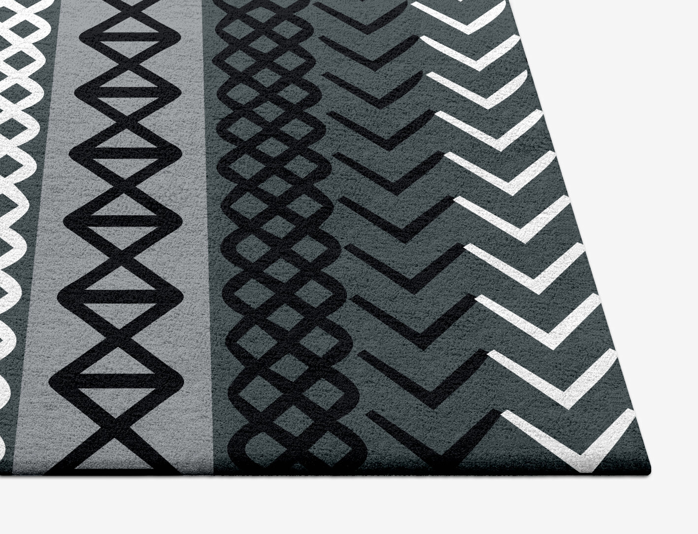 Aztec Greys Monochrome Square Hand Tufted Pure Wool Custom Rug by Rug Artisan