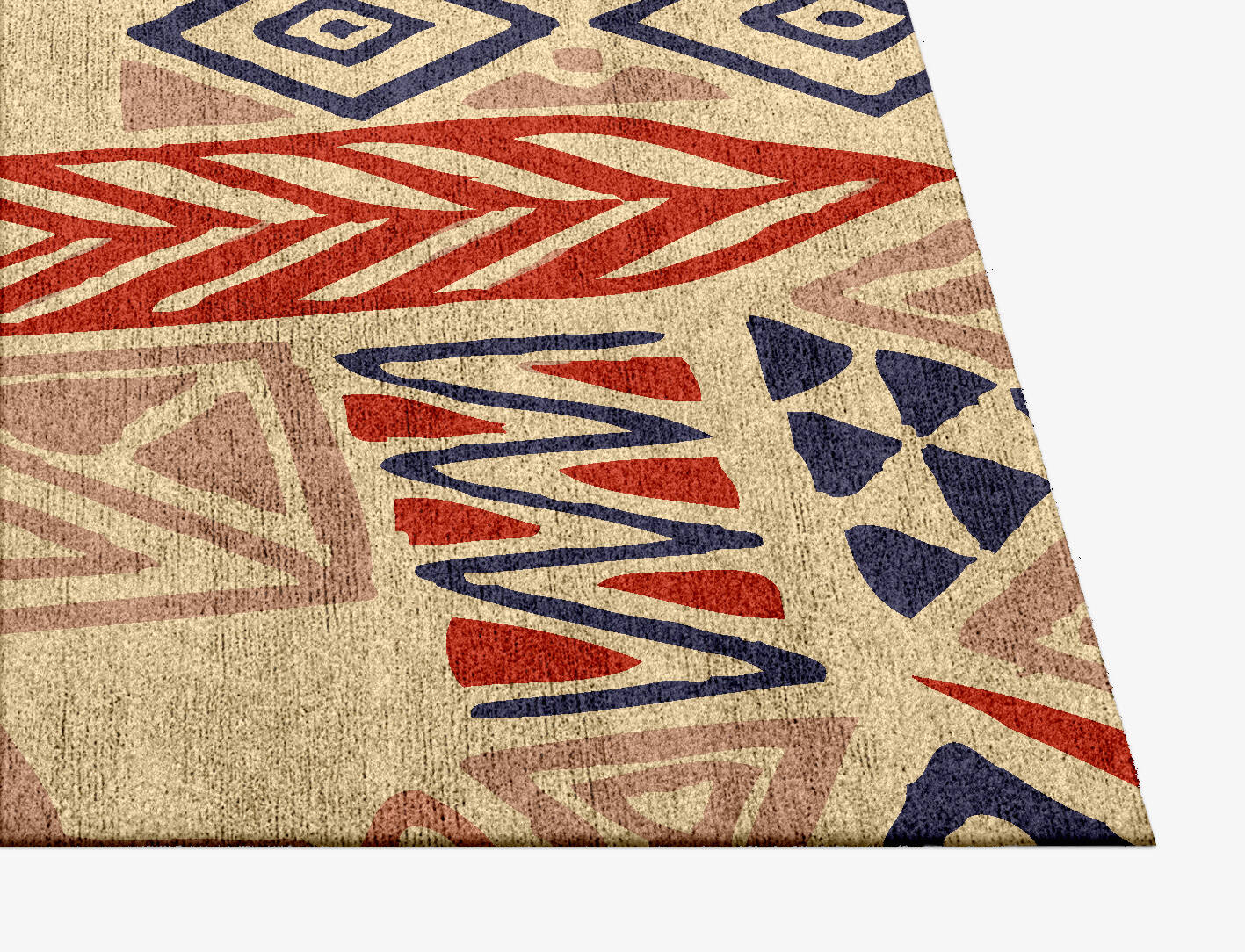 Azteque Abstract Square Hand Knotted Bamboo Silk Custom Rug by Rug Artisan
