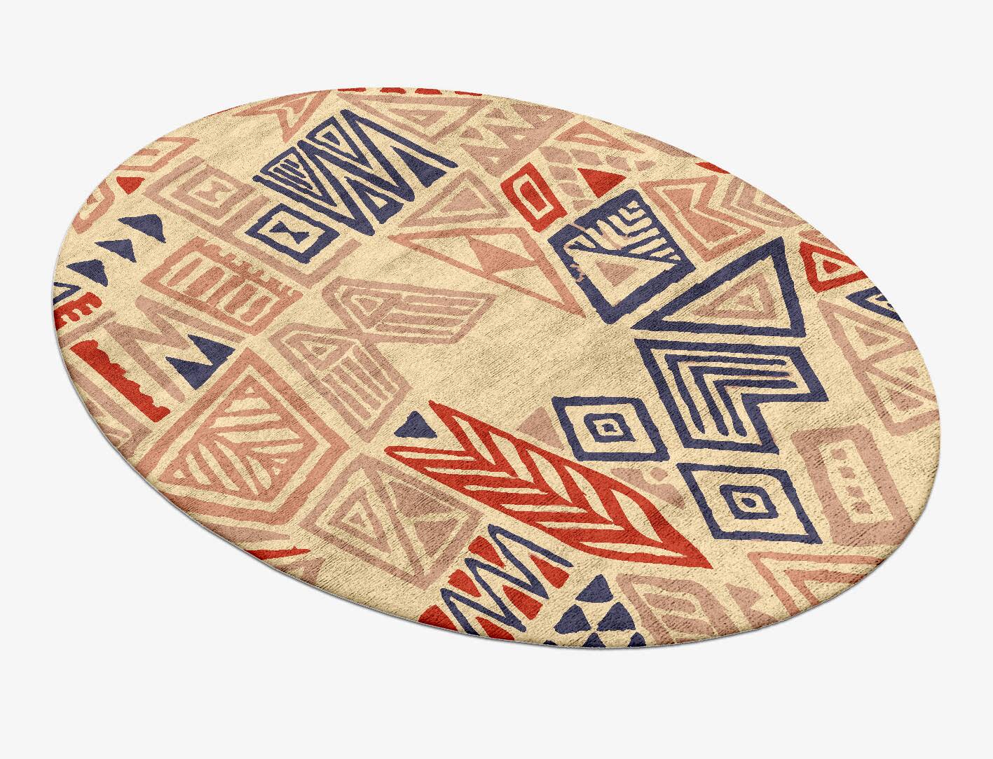 Azteque Abstract Oval Hand Tufted Bamboo Silk Custom Rug by Rug Artisan