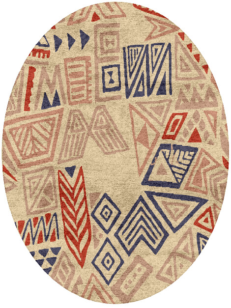 Azteque Abstract Oval Hand Tufted Bamboo Silk Custom Rug by Rug Artisan