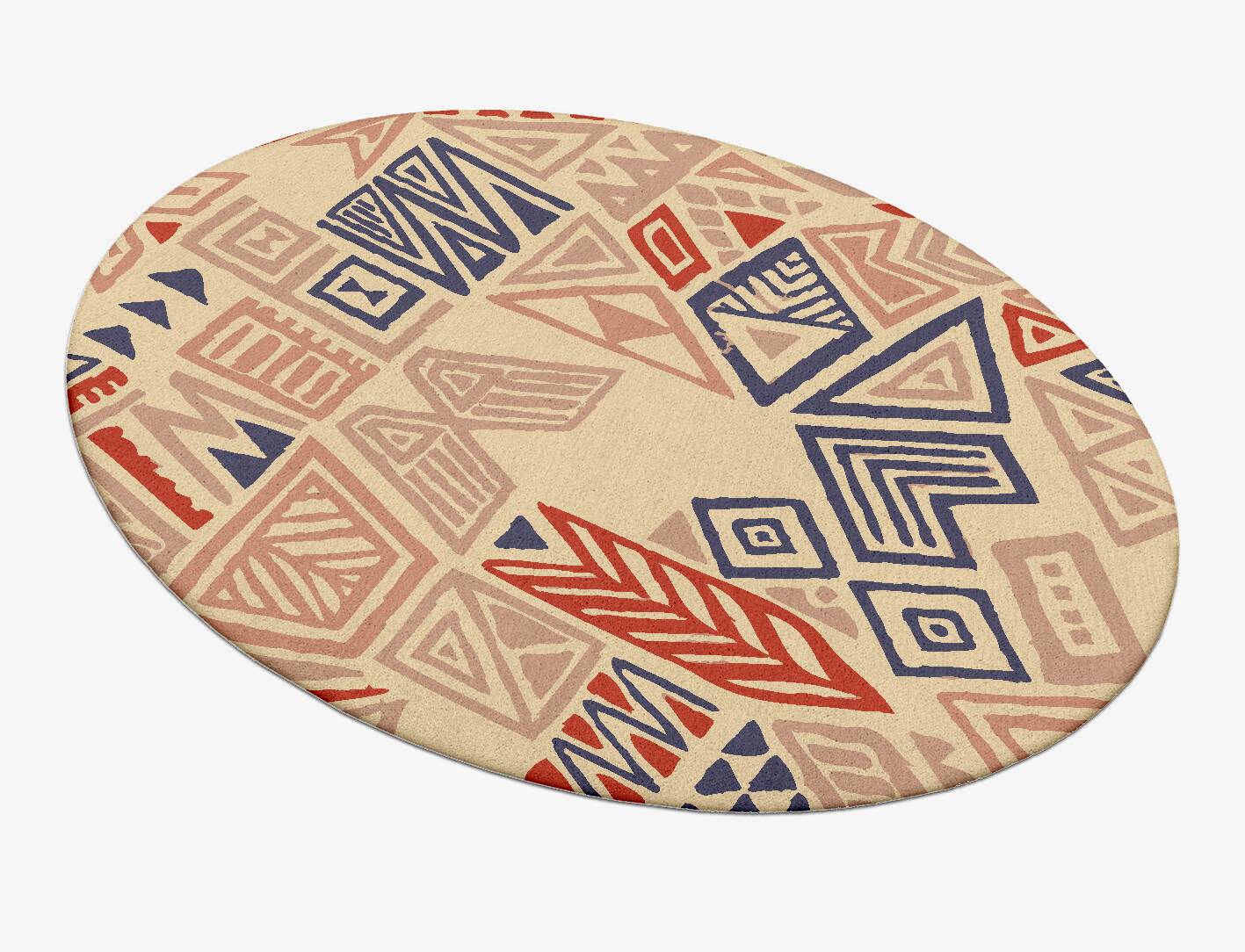 Azteque Abstract Oval Hand Tufted Pure Wool Custom Rug by Rug Artisan