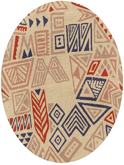 Azteque Abstract Oval Hand Tufted Pure Wool Custom Rug by Rug Artisan