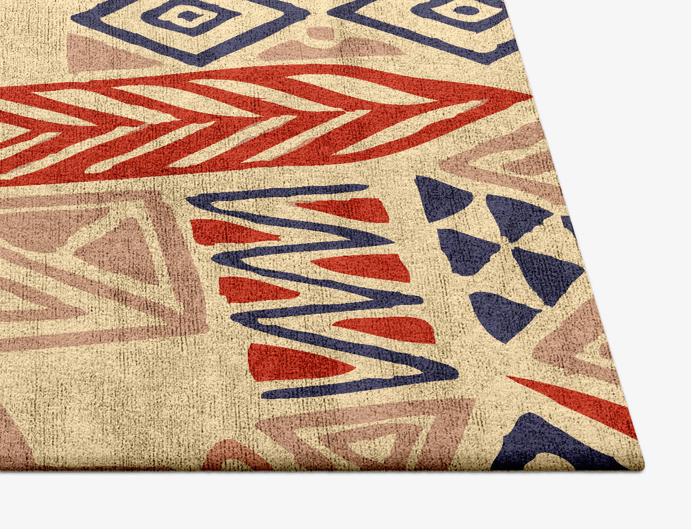 Azteque Abstract Square Hand Tufted Bamboo Silk Custom Rug by Rug Artisan