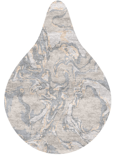 Azure Surface Art Drop Hand Knotted Bamboo Silk Custom Rug by Rug Artisan