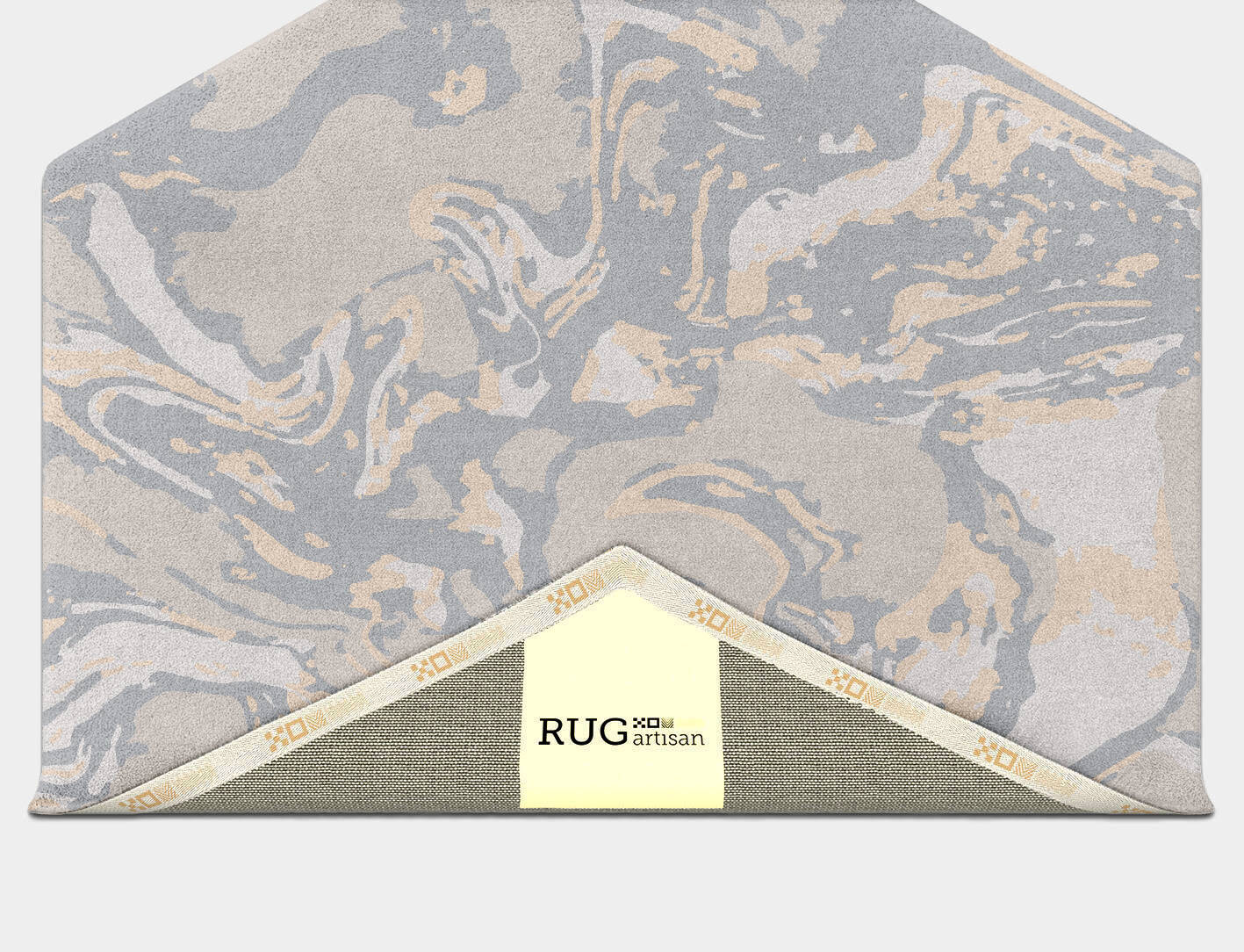Azure Surface Art Hexagon Hand Tufted Pure Wool Custom Rug by Rug Artisan