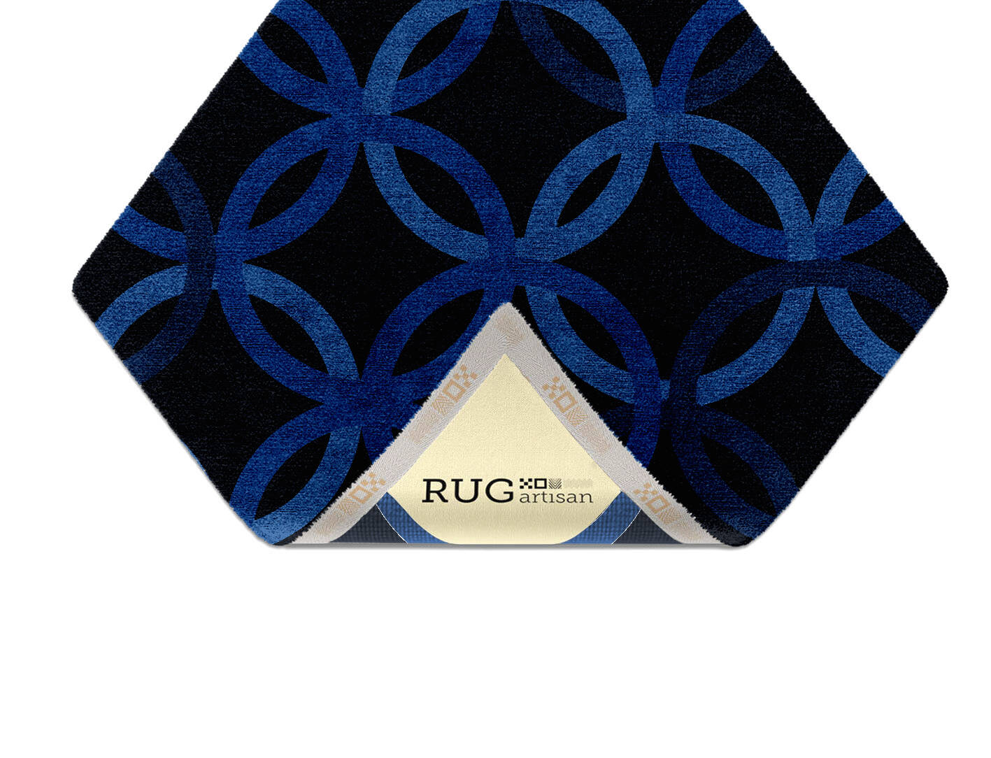 Bague Geometric Diamond Hand Knotted Bamboo Silk Custom Rug by Rug Artisan