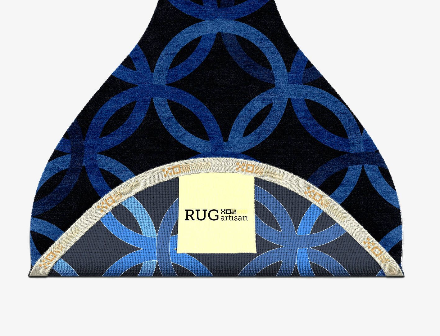 Bague Geometric Drop Hand Knotted Bamboo Silk Custom Rug by Rug Artisan