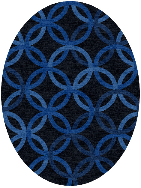 Bague Geometric Oval Hand Knotted Tibetan Wool Custom Rug by Rug Artisan