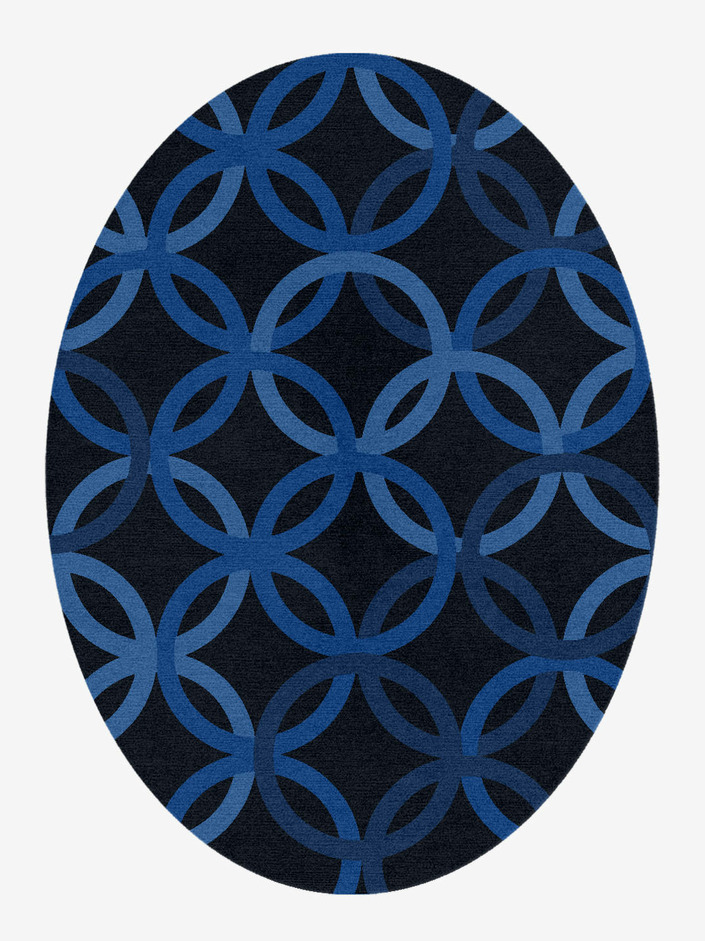 Bague Geometric Oval Hand Knotted Tibetan Wool Custom Rug by Rug Artisan