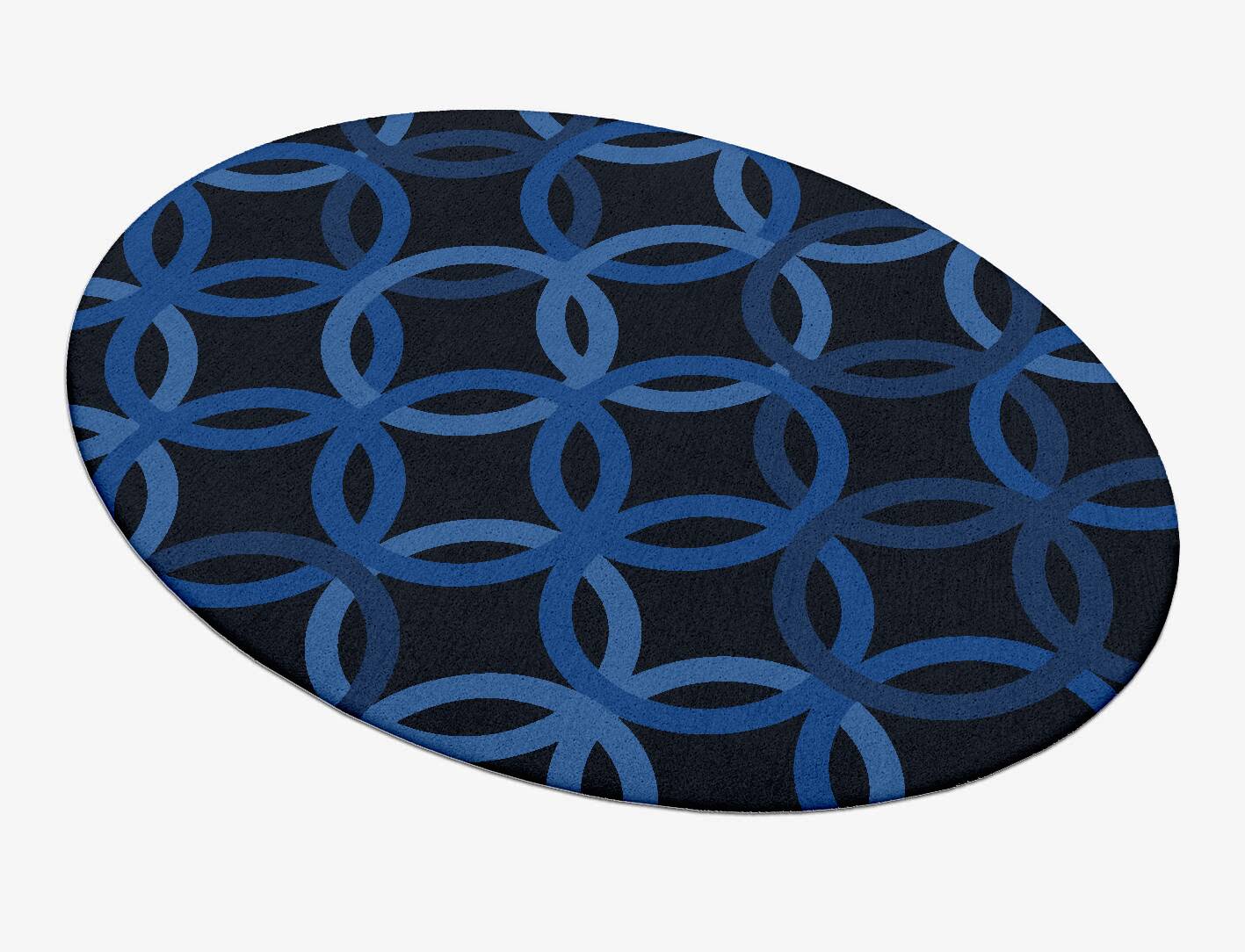 Bague Geometric Oval Hand Tufted Pure Wool Custom Rug by Rug Artisan