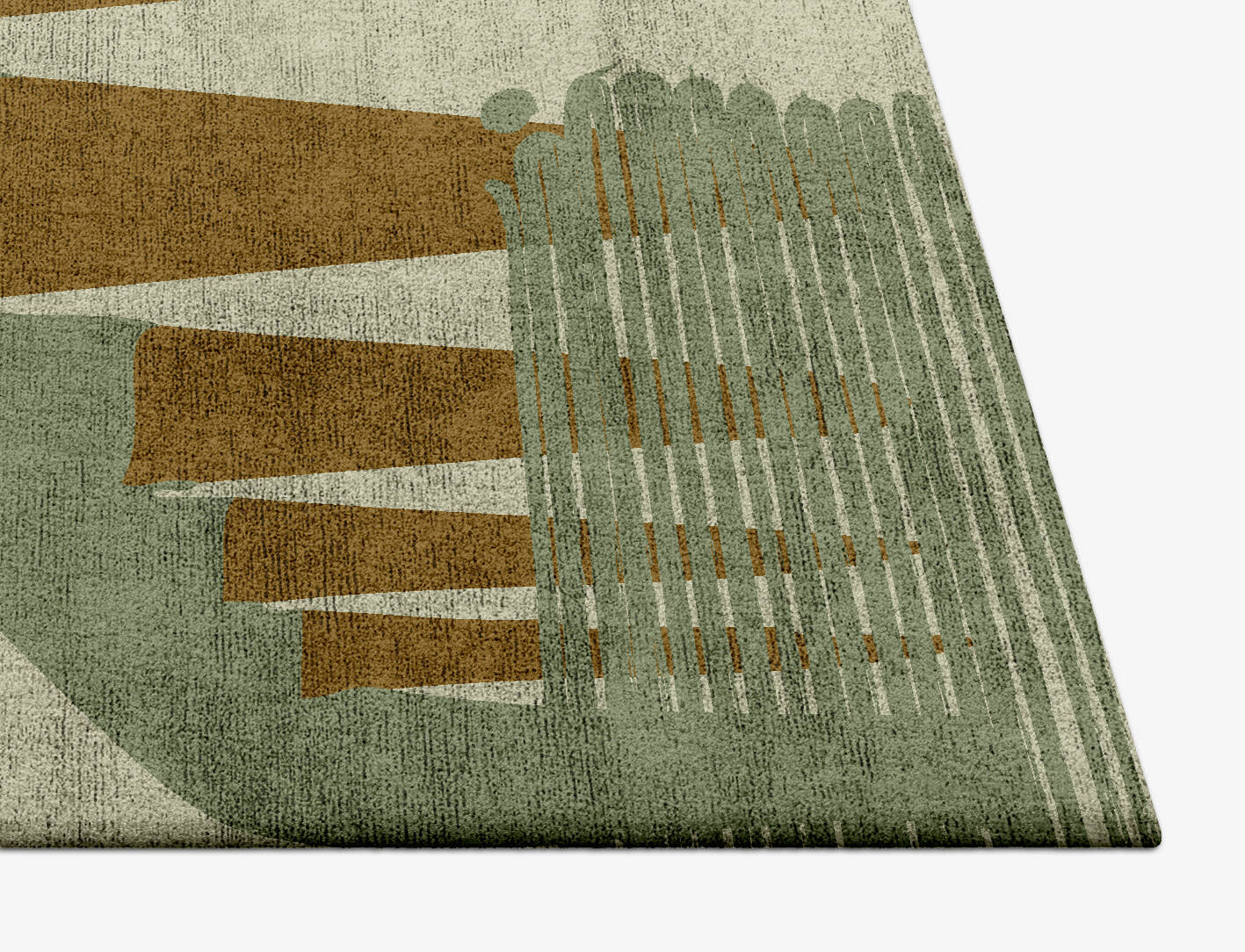 Bain Abstract Square Hand Tufted Bamboo Silk Custom Rug by Rug Artisan