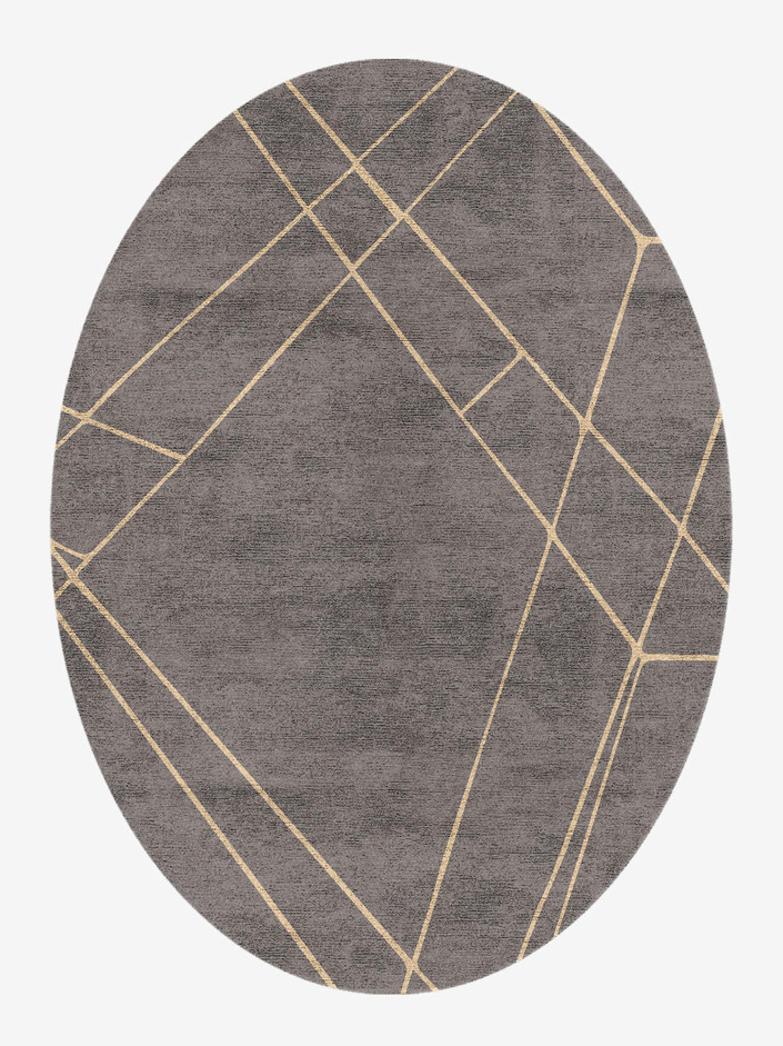 Balk Minimalist Oval Hand Knotted Bamboo Silk Custom Rug by Rug Artisan