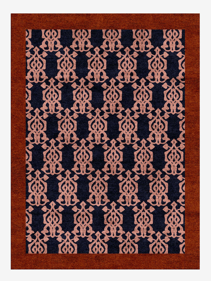 Balustrade Geometric Rectangle Hand Knotted Bamboo Silk Custom Rug by Rug Artisan