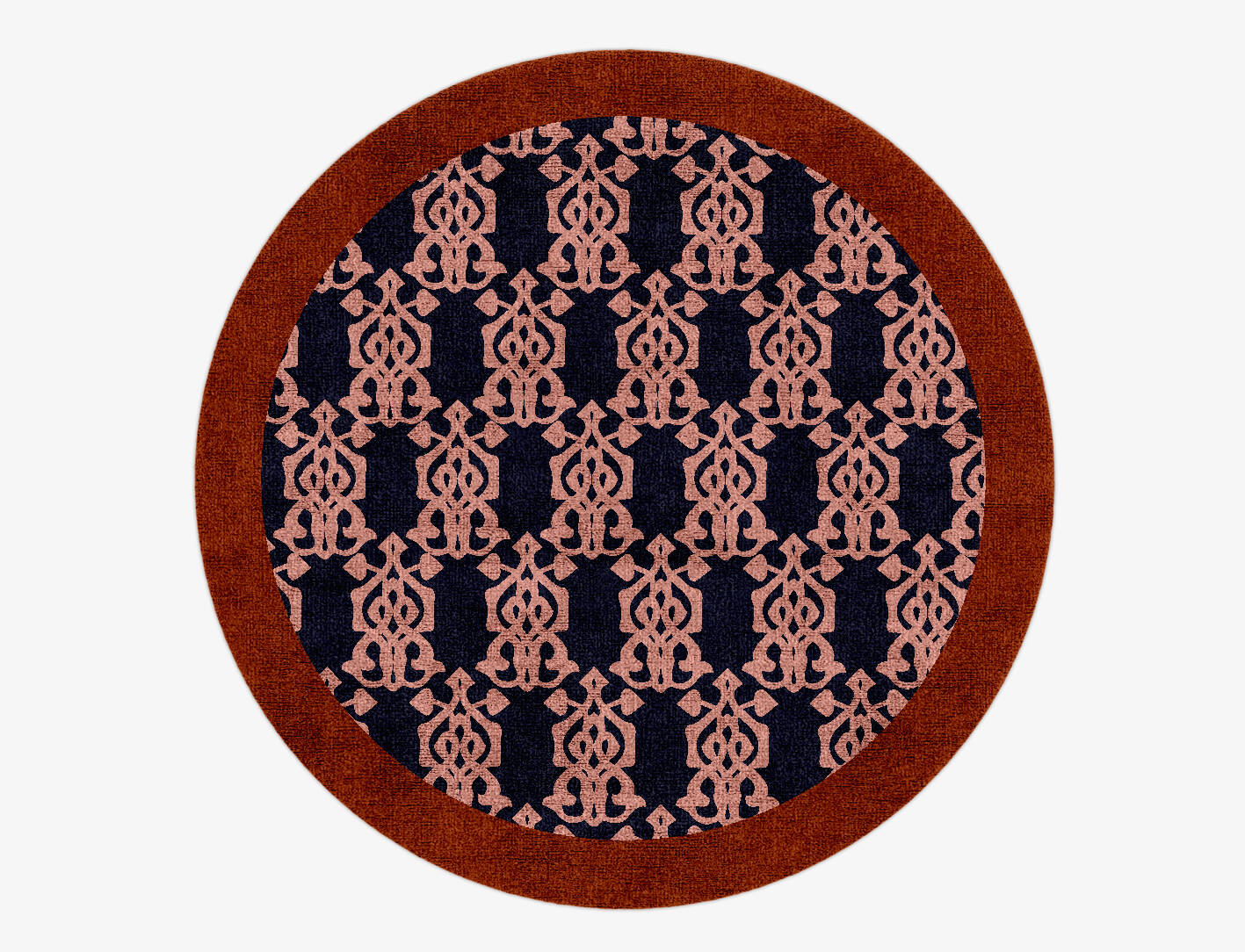 Balustrade Geometric Round Hand Knotted Bamboo Silk Custom Rug by Rug Artisan