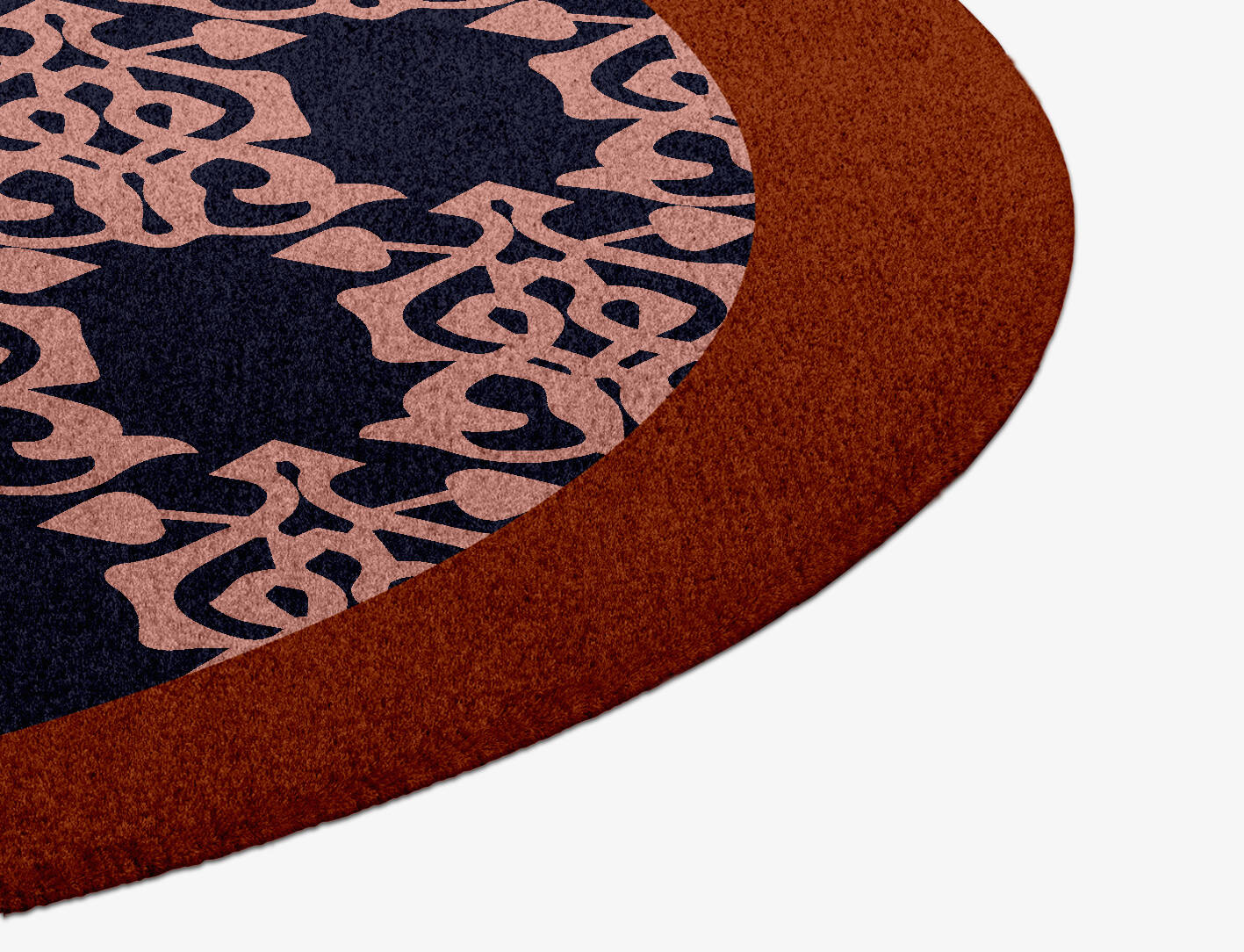 Balustrade Geometric Round Hand Knotted Tibetan Wool Custom Rug by Rug Artisan